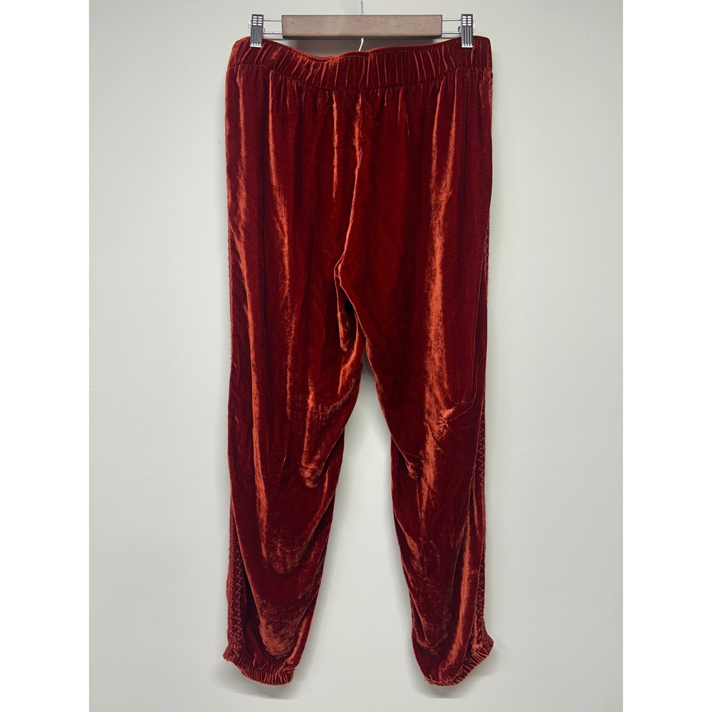 Johnny Was JWLosAngeles Velvet Joggers Orange Silk Blend‎ Embroidered Medium - Picture 3 of 6